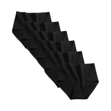 Imagem de Calcinhas De Algodão plus Size De Cintura Alta 6 Peças Respirável Em C