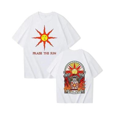 Imagem de Camiseta Unissex Dark Souls Praise the Sun Harajuku Com Gola Redonda, 