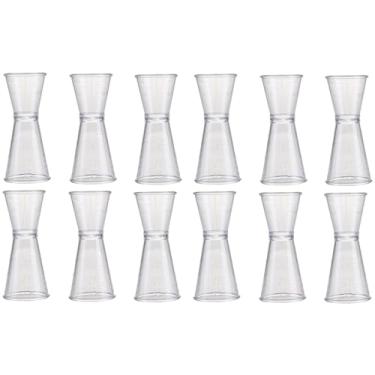 Imagem de COMZPLIFE Jigger de plástico de cabeça dupla, 10 peças, jigger de plástico, medidor de 20 ml/40 ml, jigger duplo para bartender, medidor de coquetel, copo pequeno para bebidas