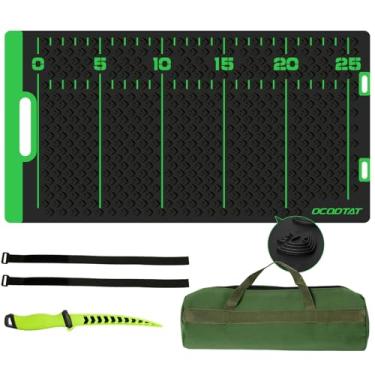 Imagem de OCQOTAT Kit de tapete de filé de peixe com régua de 63,5 cm, faca de filé de 18 cm e bolsa de armazenamento - Textura antiderrapante, tábua de corte de limpeza portátil e durável para fácil filetagem