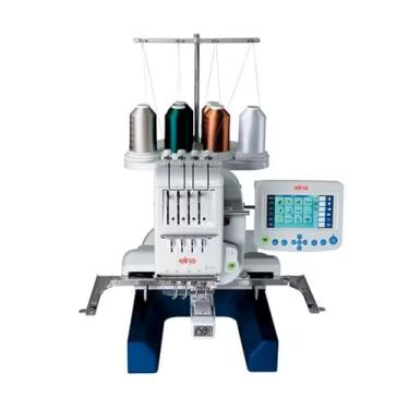 Imagem de Elna Máquina de bordar multiagulhas inspirada na indústria eXpressive 940 com 4 agulhas, tela de computador remoto (11,7 x 8,6 cm), motor de enrolador de bobina independente e 6 lâmpadas LED em 4