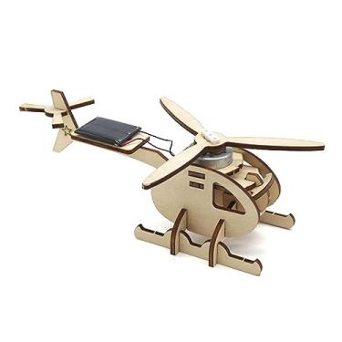 Imagem de Generic Modelo de Helicóptero de Madeira Solar, Brinquedo de Montagem Educacional para Crianças, Decoração de Casa para Mesa de Escritório, Sala de Estar, Quarto