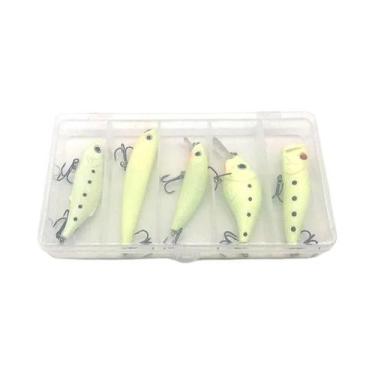 Imagem de Kit De Iscas Luminosas Popper Crank Bait 5PCS, Conjunto De Iscas Artif