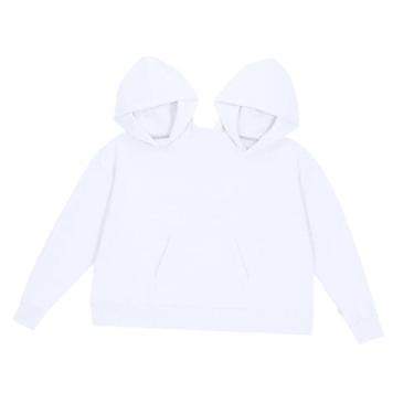 Imagem de kowaku Moletom de casal macio para duas pessoas, ideal para assistir filmes, uso casual no dia a dia e compras, Branco