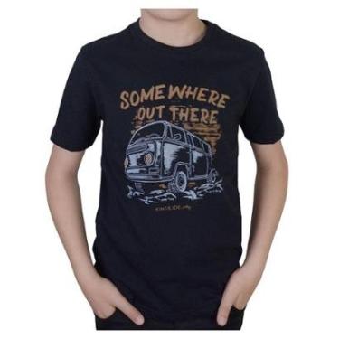 Imagem de Camiseta Infantil Menino King&joe Malha Kombi Preta CA11042-Masculino