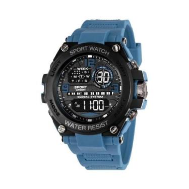 Imagem de Relógio Digital Esportivo À Prova d'Água Para Homens Com Cronômetro Lu