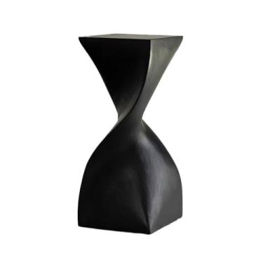 Imagem de suporte para bonsai Base de bonsai carbonizada em madeira original preta, suporte mesa lateral para exibição plantas domésticas(Pequeno)