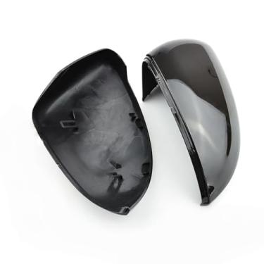Imagem de Espelho Retrovisor Lateral Do Carro Cobre Tampas De Fibra De Carbono Compatível Com VW Golf Mk7 Mk7.5 Gti Golf/Touran Gtd Gte E-GOLF 2014-2017(Bright black)