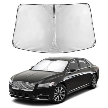 Imagem de EcoNour Para-brisas para Lincoln Continental 2017–2020 | Persiana de janela frontal de ajuste personalizado | Bloqueia raios UV prejudiciais e reduz o calor | Viseira dobrável com bolsa de