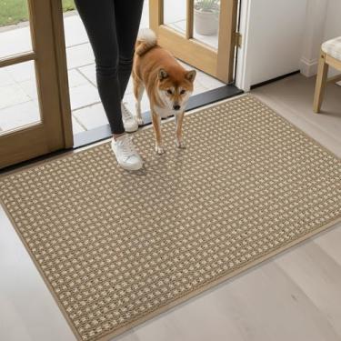 Imagem de hicorfe Tapete de porta interno Dirt Trapper, tapete de porta de boas-vindas de 61 cm x 89 cm, forro antiderrapante, lavável, tapete de entrada de baixo perfil absorvente e resistente para porta