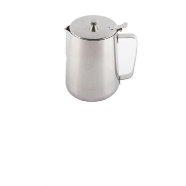 Imagem de Generic Jarra para Espuma de Leite Em Aço Inoxidável para Arte Com Leite, Copo de Aço Inoxidável Sem Gotejamento Com Tampa para Barista Doméstico, Alça Ergonômica, 12 Onças (600ml)