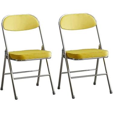 Imagem de SGeneE 2 peças cadeira de computador cadeira dobrável para casa, banco de encosto, cadeira de conferência, cadeira de maquiagem, cadeira de lazer