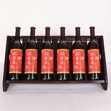 Imagem de U5GAAALPPQ9 Peaceip Wine Rack Mesa de bar de madeira maciça para enfeites de pendurar Suporte de haste europeu de alta qualidade castanha cor retrô bronze (60 cm 80 cm 100 cm) (Cor: Castanha Tamanho