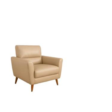 Imagem de Poltrona Para Sala Espera Recepção Escritorio Reforçada Aguenta 150 Kilos (Bege)