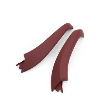 Imagem de 2 pçs frente traseira do carro porta interna esquerda direita maçaneta dentro puxar alça painel capa guarnição Compatível com bmw x3 x4 g01 g02 f97 f98 2018-2022(Red Cover 2PCS)