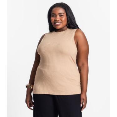 Imagem de Regata Plus Size Em Ribana Canelada Secret Glam Marrom, Plus G4, Marro