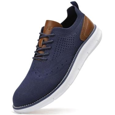 Imagem de SVNKE Sapato social masculino moderno casual Oxfords Business Breeze tênis confortável leve caminhada, Azul marinho, 11.5 Wide