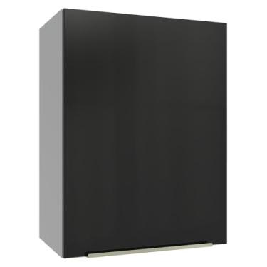 Imagem de Armário Aéreo 50cm 1 Porta Branco/preto Lux Madesa