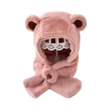 Imagem de Conjunto De Chapéu E Cachecol De Pelúcia De Urso Teddy Para Meninos E 
