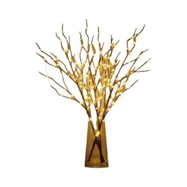 Imagem de Luz De Ramo De Bétula Com Fio De Cobre 50LED Branco E Marrom Para Deco
