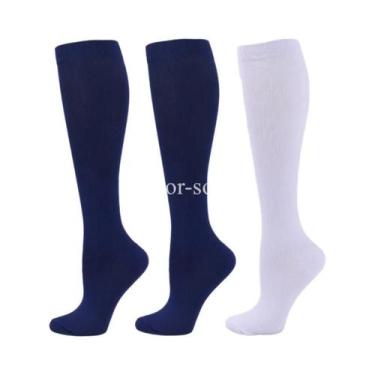 Imagem de Meias De Compressão Unissex, 3 Pares, Circulação Sanguínea, Corrida, A