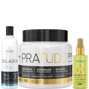 Imagem de Borabella Selagem 3D 350ml + Pratudo 1kg + Óleo Argan 60ml