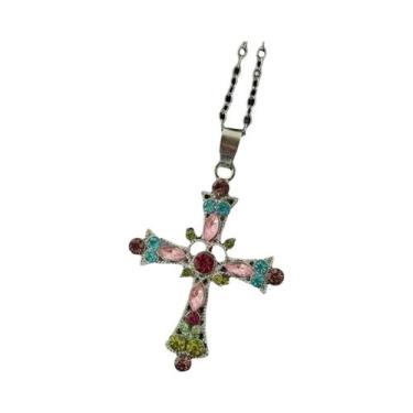 Imagem de Colar Gótico Feminino Com Cruz De Diamantes Estilo Spicy Girl, Conjunt