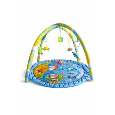 Imagem de Tapete de Atividades para Bebê com Móbile e Arcos Flexíveis – Tapete Infantil Colorido, Portátil e Lavável