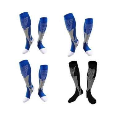 Imagem de Meias De Compressão Masculinas (2, 3 Ou 4 Pares) Para Corrida E Varize