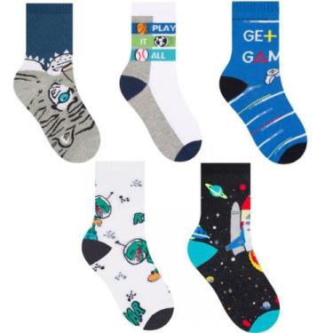 Imagem de Kit 9 pares de meias Infantil Menino  Selene Algodão Várias Estampas 2