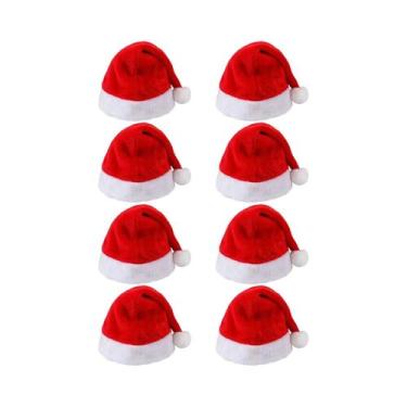 Imagem de Conjunto De Chapéu De Papai Noel Vermelho De Pelúcia Para Adultos, Hom