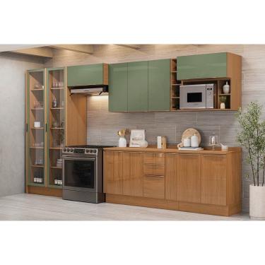 Imagem de Cozinha Modulada Kappesberg 13 Peças Vibra C13P3 Canela/Verde Pistache Lacca