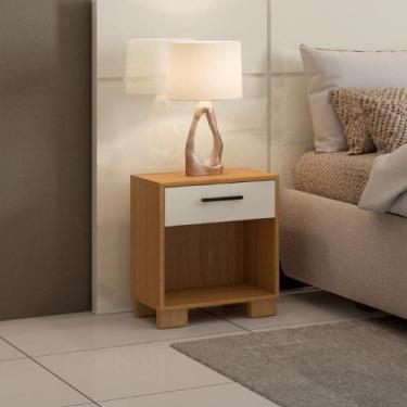 Imagem de Mesa de Cabeceira 1 Gaveta MDF W343 Dalla Costa, FreijoOff White