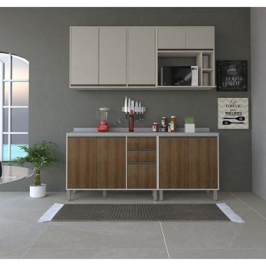 Imagem de Cozinha Modulada Compacta 4 Peças com Tampo Linea Luciane Móveis