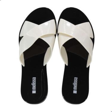 Imagem de Tamanco Melissa Essential Cross Slide Adulto Preto/Bege