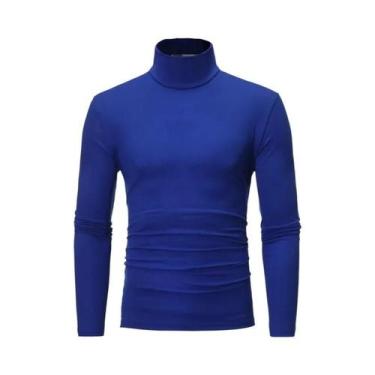 Imagem de Camiseta Térmica Masculina De Inverno Com Gola Alta E Ajuste Slim De M