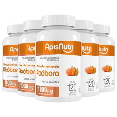 Imagem de Kit 5 Óleo de Semente de Abóbora Apisnutri 120 Cápsulas