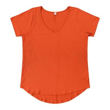 Imagem de Blusa Feminina Plus Size da Infinita Cor Laranja, Plus G2, Laranja