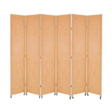 Imagem de 6 Biombo Slim Sanfonado Com Rodinhas E Dobradiças Folha Painel Mdf Cru