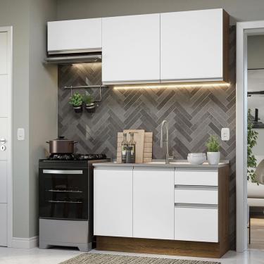 Imagem de Armário De Cozinha 180Cm Glamy 09 Rustic/Branco