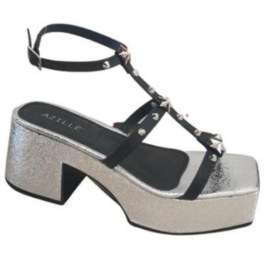 Imagem de Sandalia Anabela De Tiras Com Tachas Bico Quadrado Azillê-Feminino