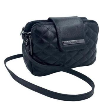 Imagem de Bolsa Transversal Scamboo Couro Pequena Preta 1989 - Preto Tamanho U-Feminino