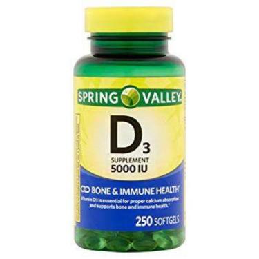 Imagem de Vitamina D3 5000 Iu Spring Valley 250 Softgels Importada EEUU