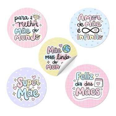 Imagem de Adesivo Redondo Dia das Mães  Decorativo para Embalagens e Presentes -