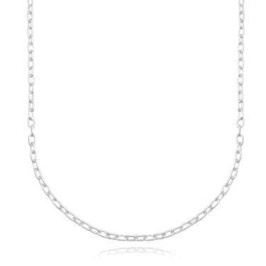 Imagem de Corrente 2,5mm Masculina 70cm de Prata 925 Carrier Cadeado Fecho Garra
