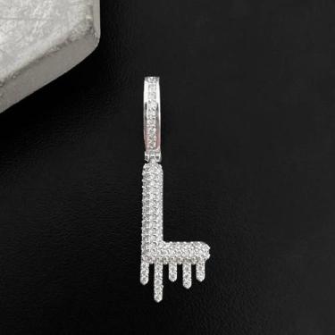 Imagem de Pingente Masculino Letra Cravejada em Zircoia Banhado Prata 925 - Trop