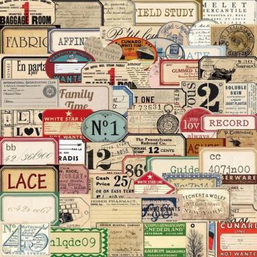 Imagem de Adesivos de notas adesivas, retrô, inglês, 60 unidades de vinil imperm