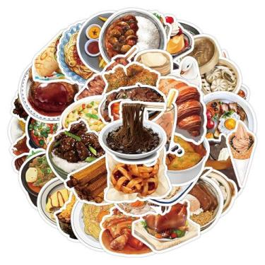 Imagem de Adesivos Foods Breads Noodles Vinil impermeável 60 unidades/lote - Yiw