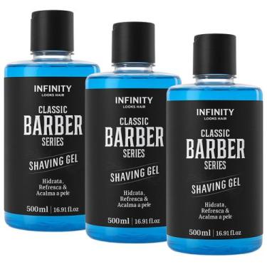 Imagem de Kit 3 Gel barbear Shaving Gel Infinity Looks Menthol 500ml