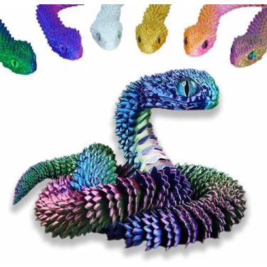 Imagem de Brinquedo de cobra, animais impressos em 3D, articulação móvel, brinqu